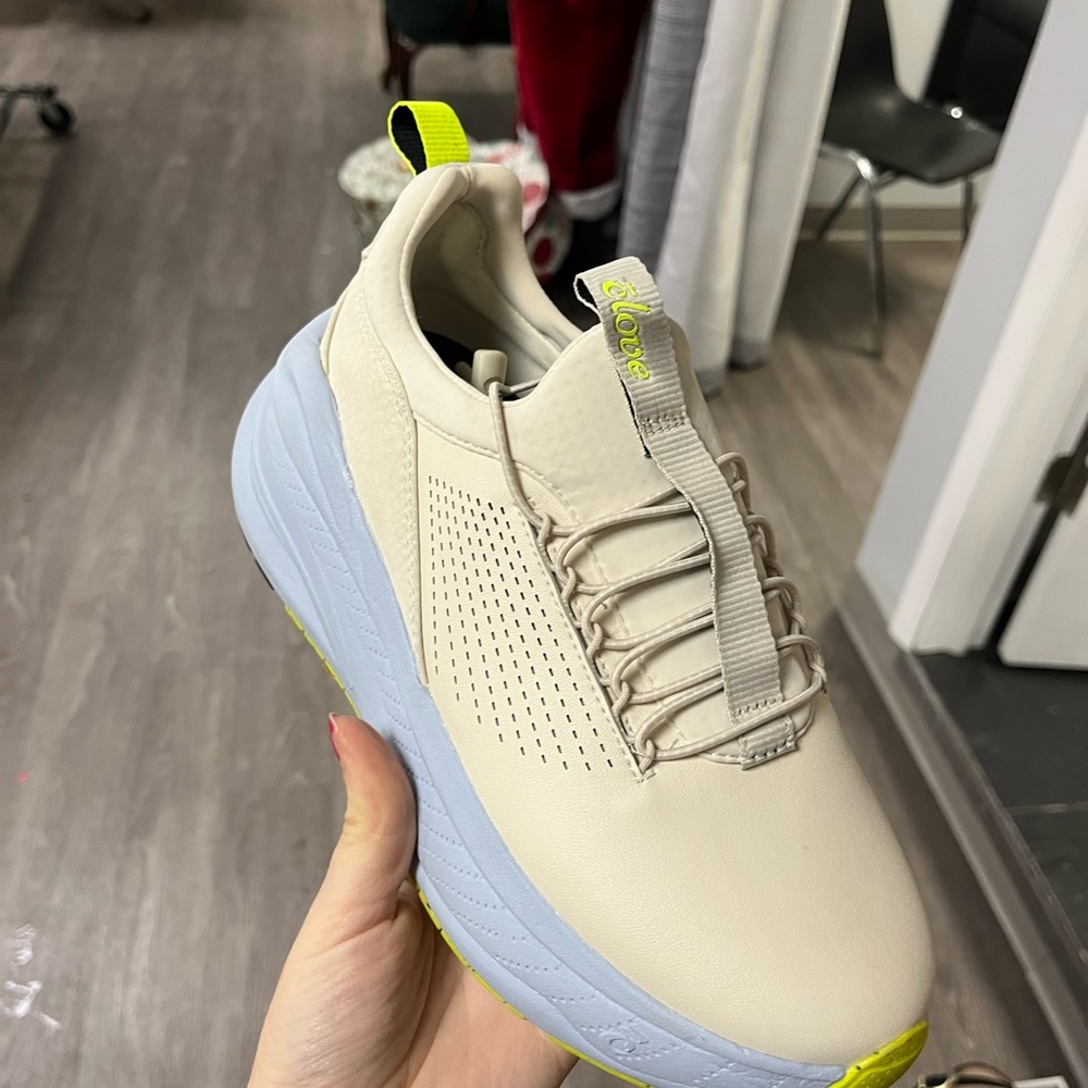 Cream and Yellow Women's Sneakers